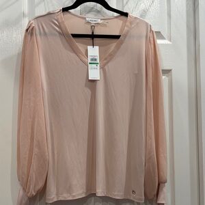 Calvin Klein Blush V-Neck Blouse
